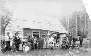African Americans in front of Cabin 