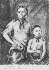 Tomochichi and Toahahwi, 1739. From the Foltz Photography Studio Photographs, MS 1360.