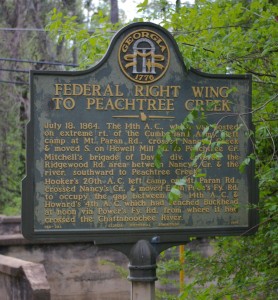 Federal Right Wing to Peachtree Creek Marker