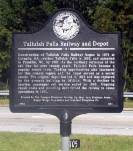 Tallulah Falls Railway and Depot Marker