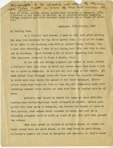 Typed copy with handwritten addendum of a letter written by W.W. Gordon II to his wife, October 11, 1876. From the Gordon Family Papers, MS 318. MS 318-43-Add 6-01.