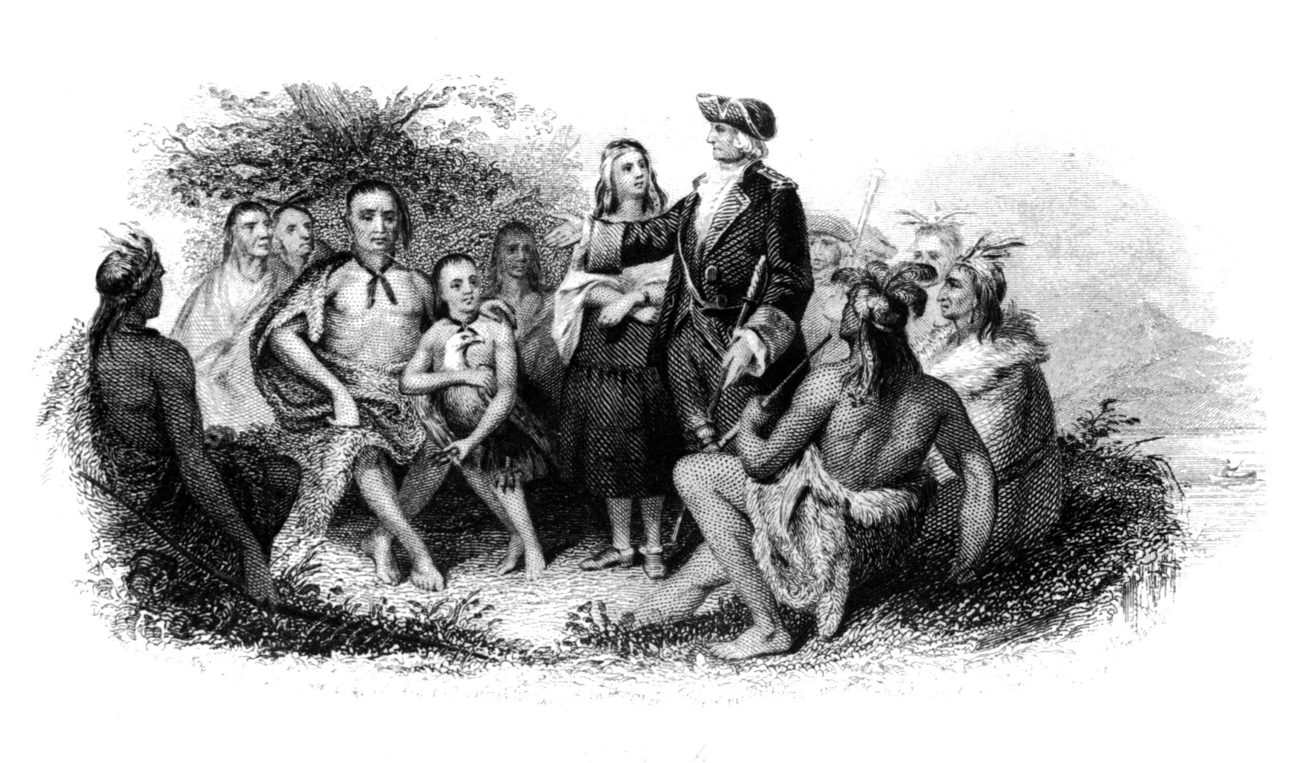 James Edward Oglethorpe meeting with the Creek Indians Re-scan, undated. From the Edwin L.Jackson collection. GHS 2746.