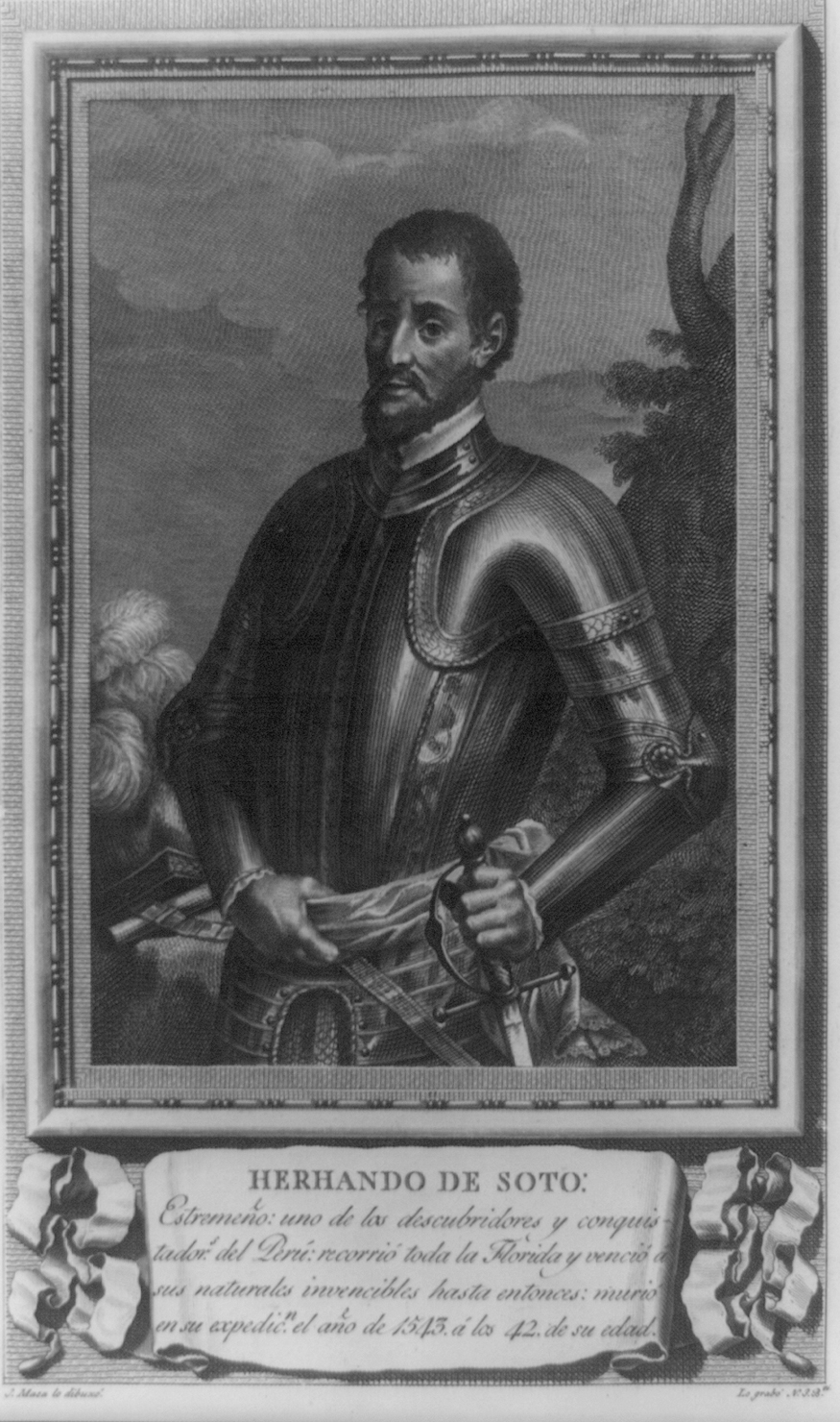 Hernando De Soto. Engraving by J. Maca. Library of Congress.