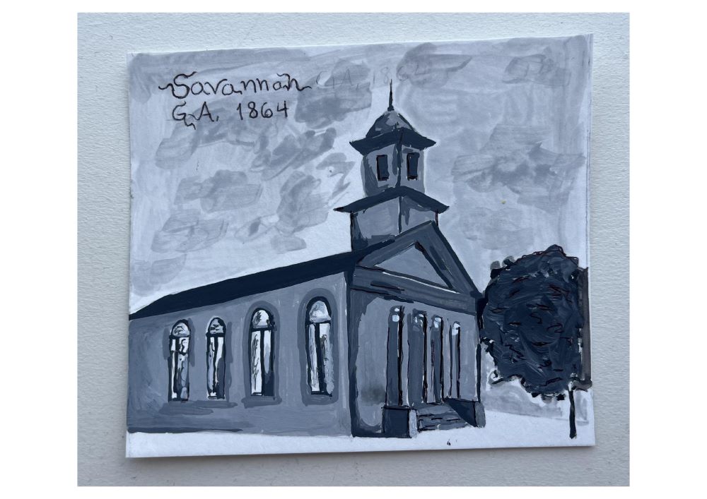 SStephens-Fig7 First Baptist Church post card, front, created by Sophia Stephens