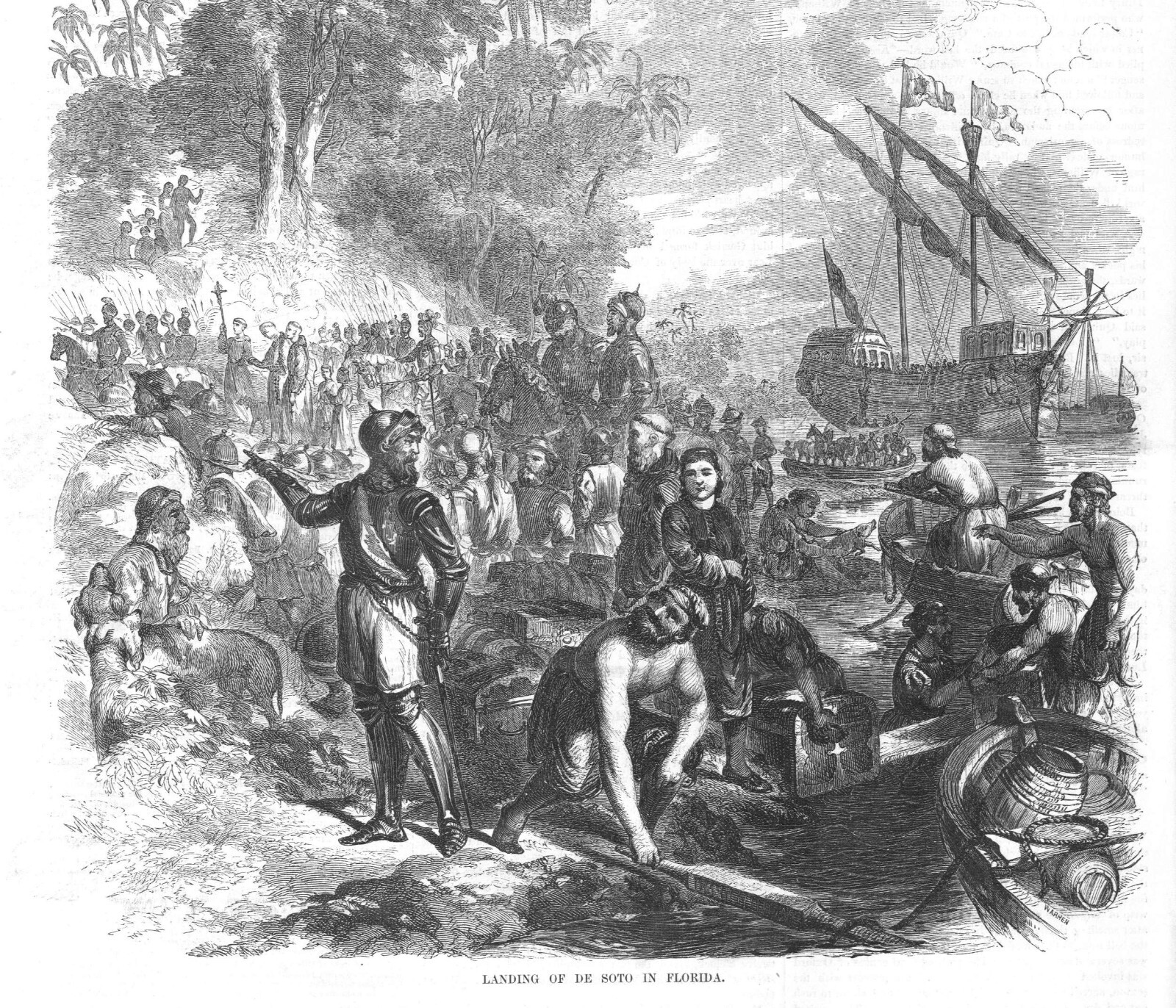 Landing of De Soto in Florida / Warren. Florida: 1855. From the Library of Congress Print and Photography Division.