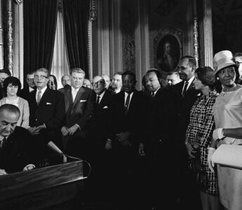 The signing of the Voting Rights Act